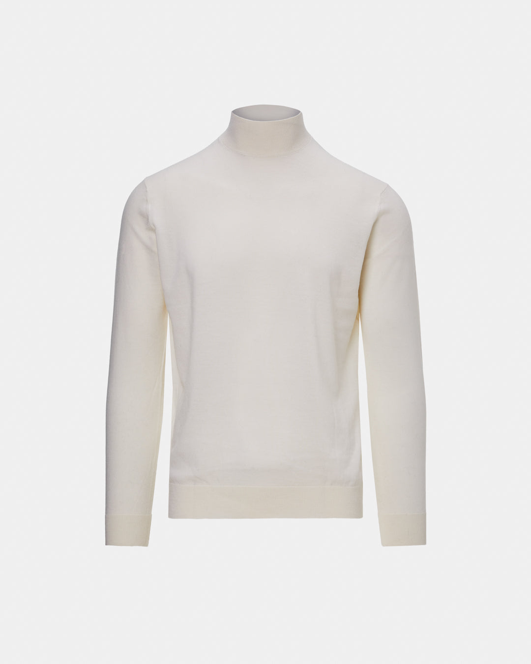 White 16 GG merino wool high neck sweater