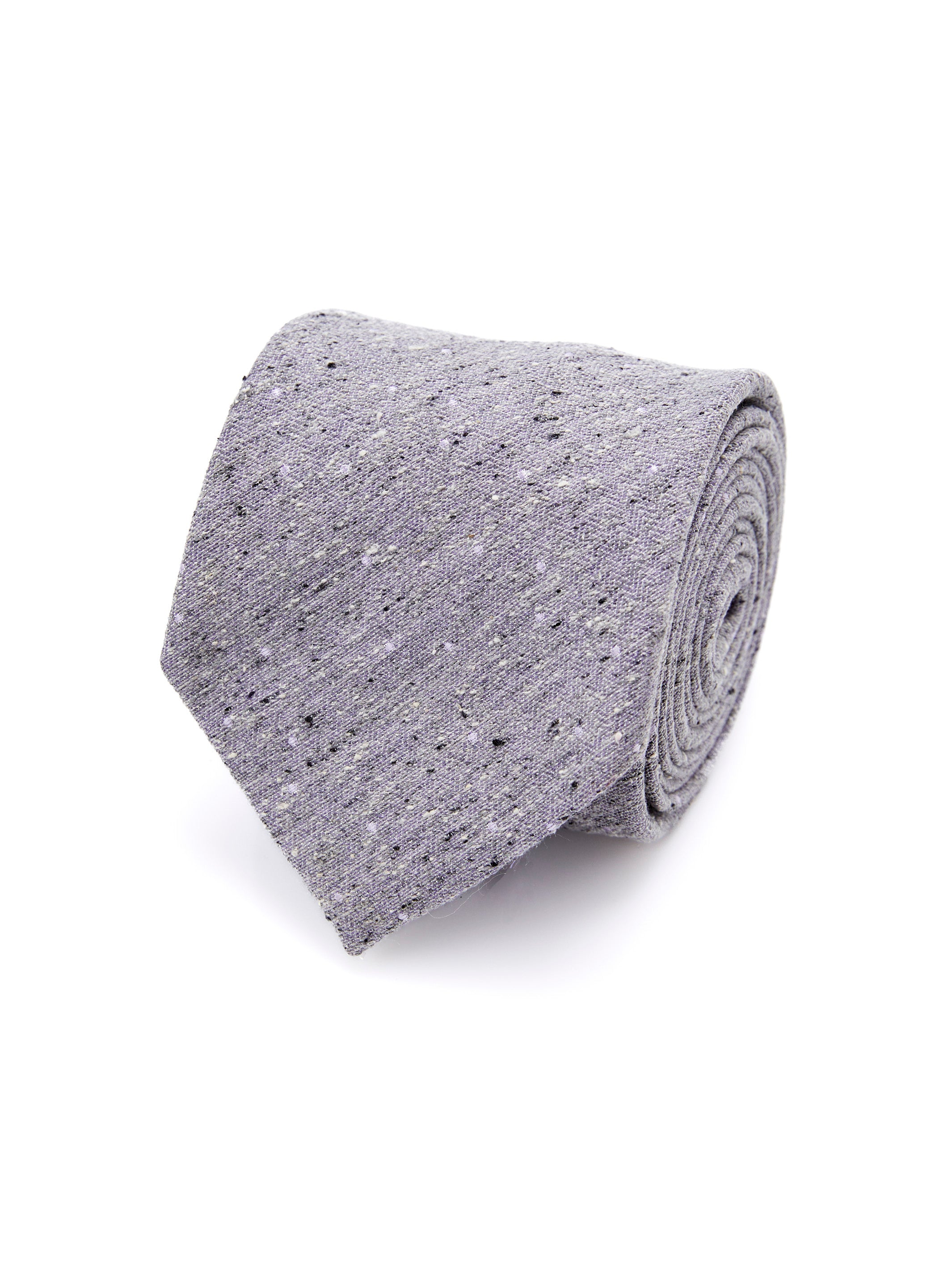 Cravata gri texturata cu alb si negru