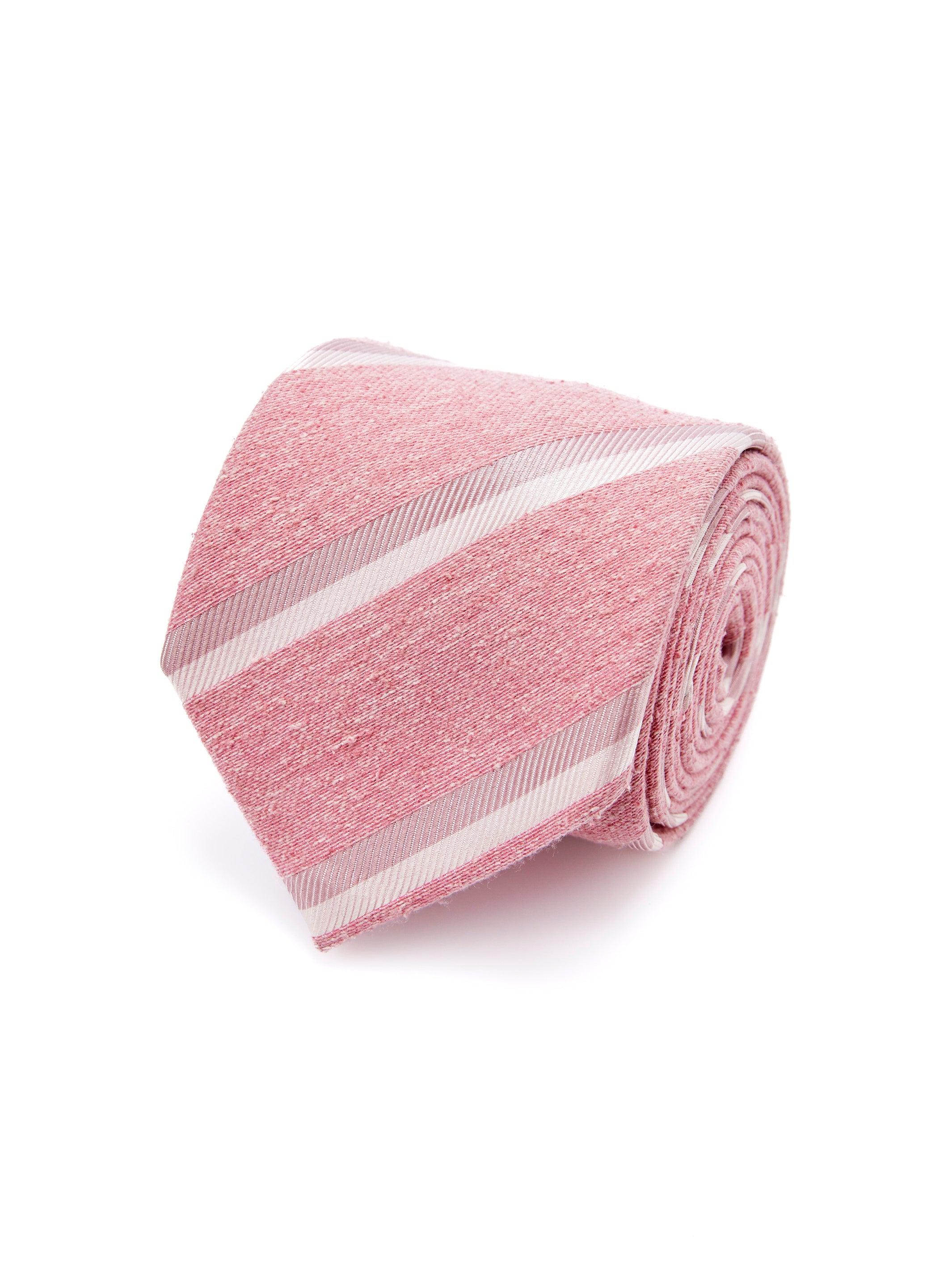 Cravata din matase roz cu dungi