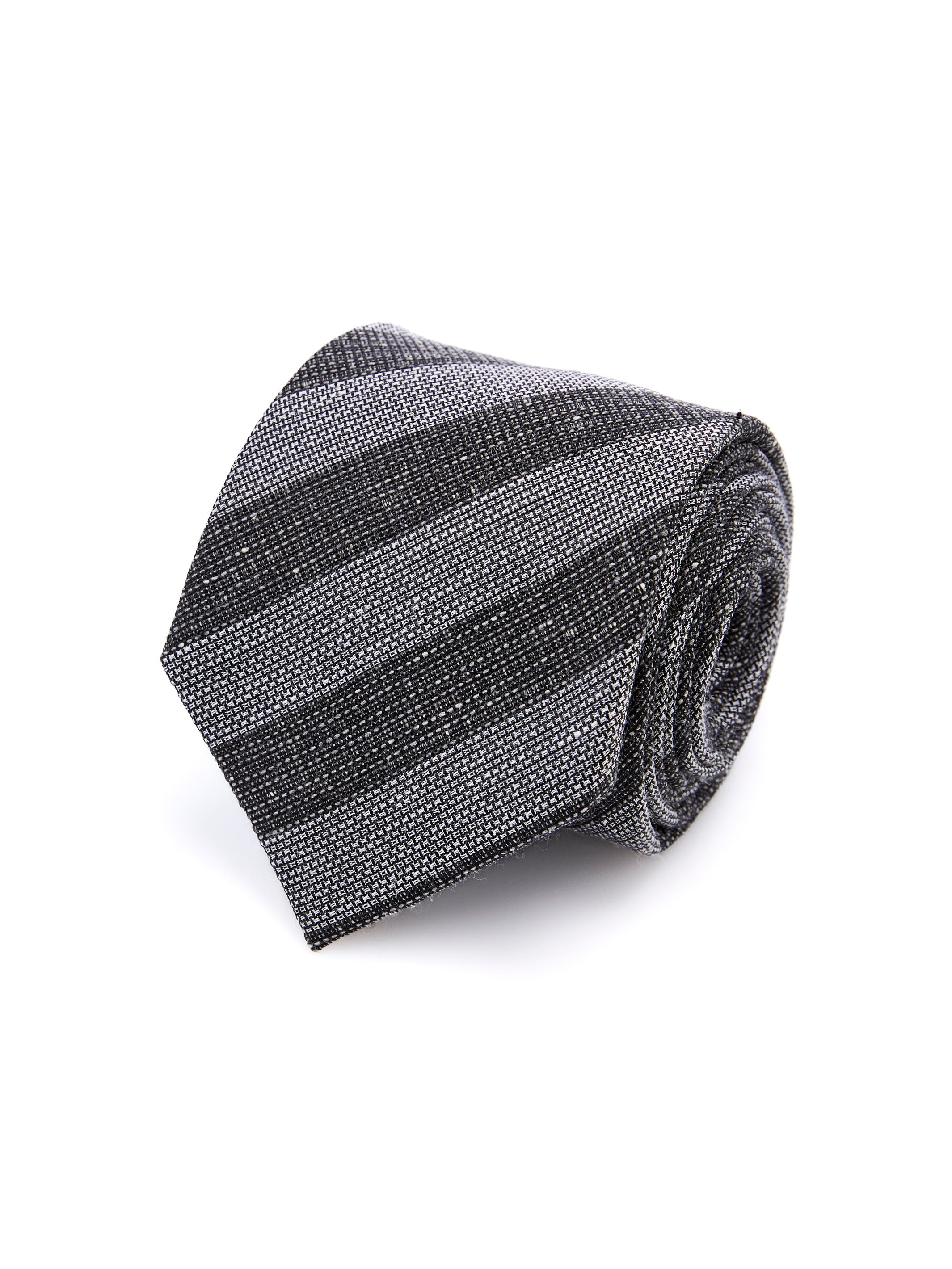 Gray tie with wide stripes