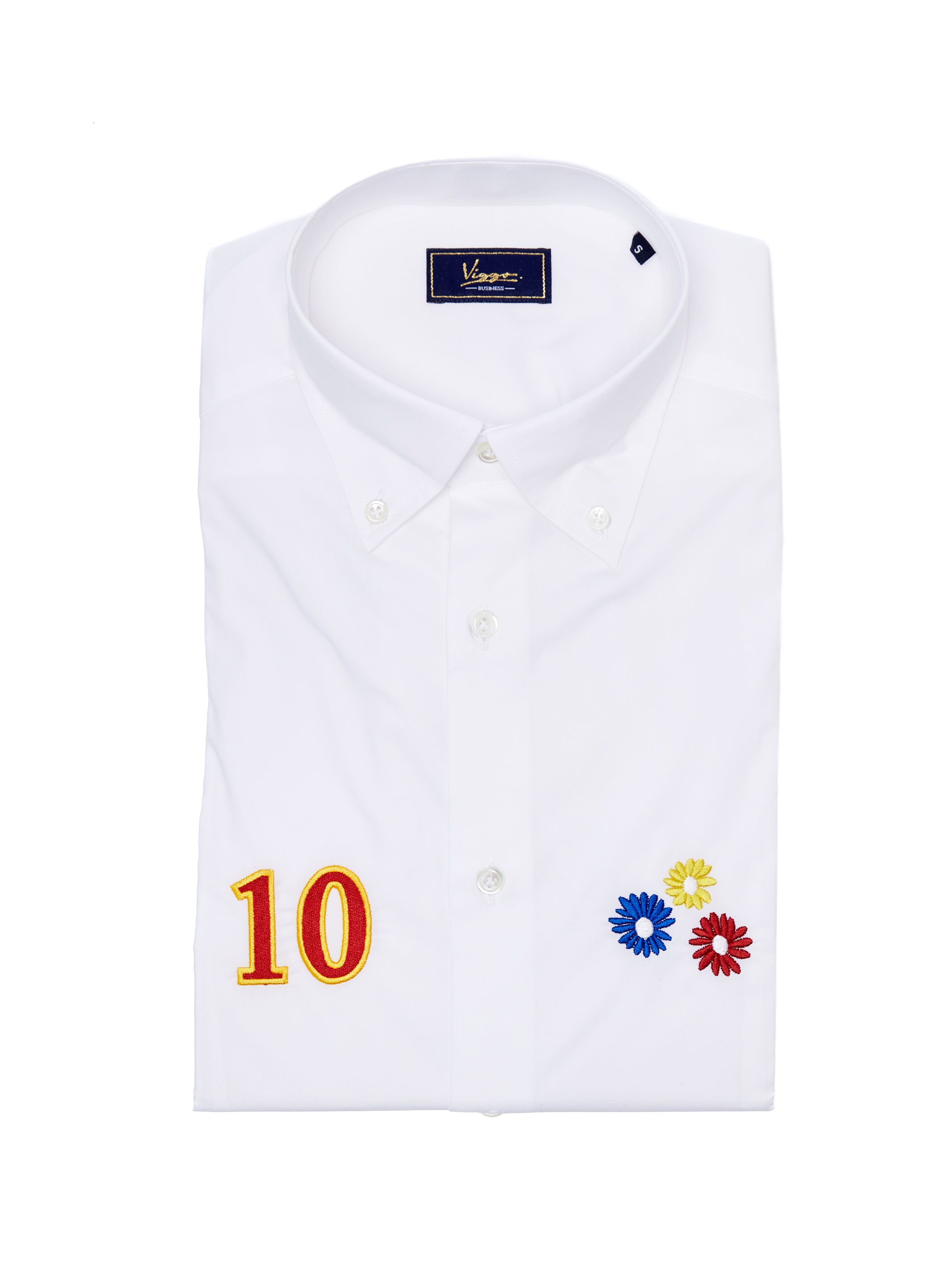 Shirt no. 10 with embroidered popcorn