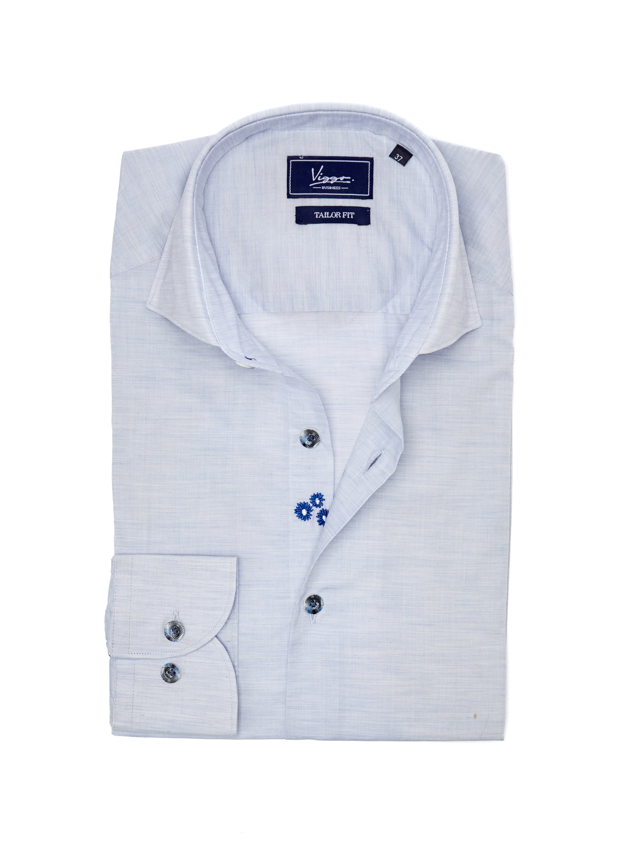 Camicia grigia con fiore blu