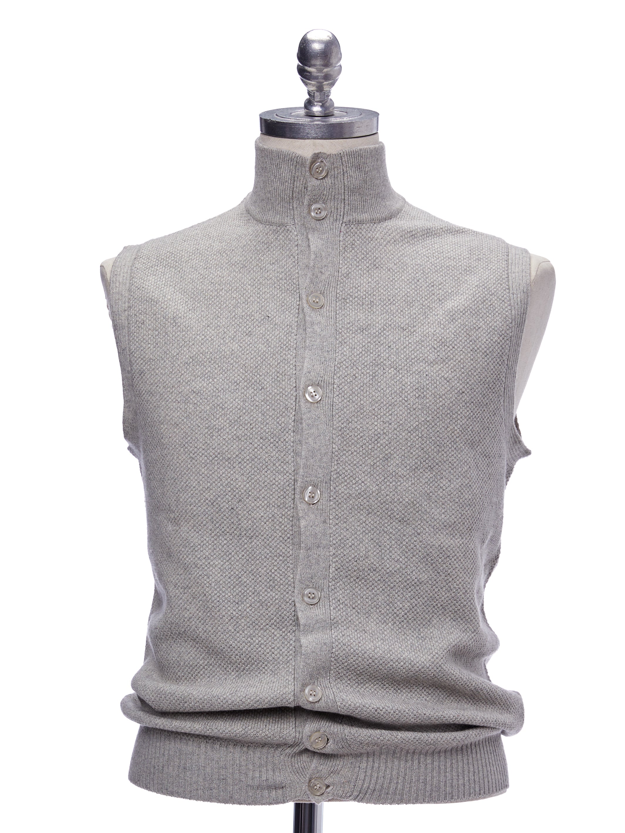 Gray wool and cashmere vest