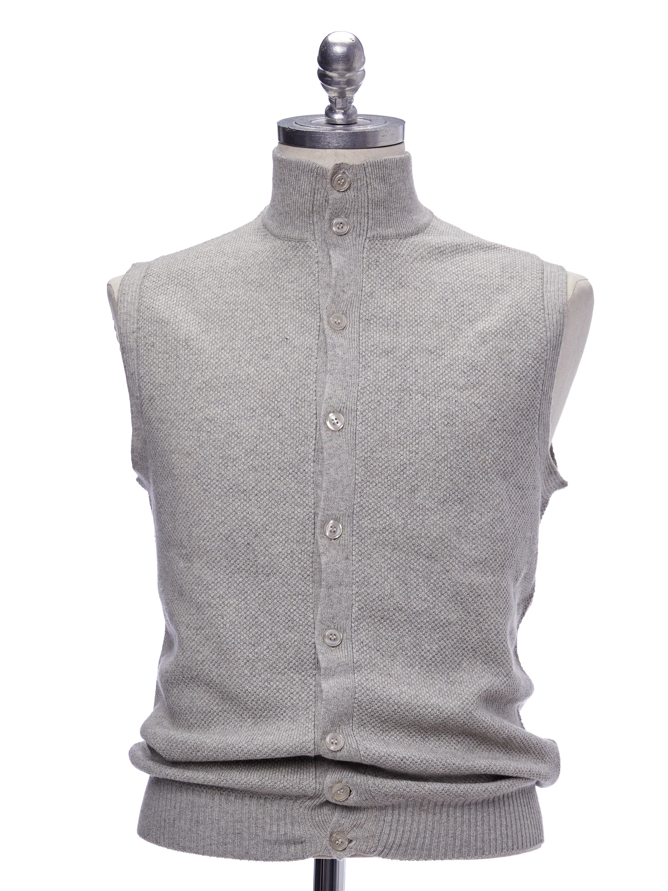 Gilet grigio in lana e cashmere