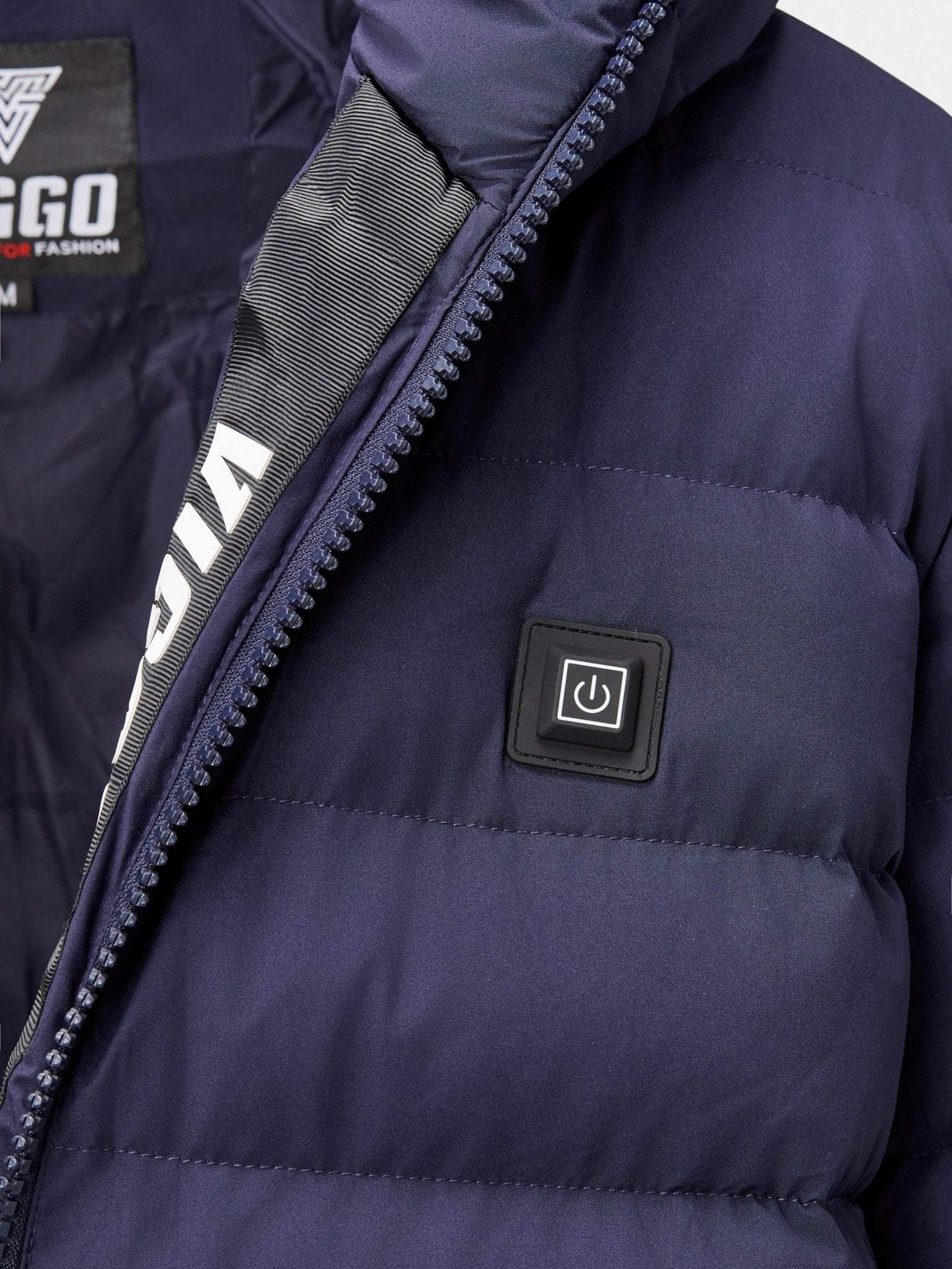 Geaca navy lunga cu incalzire si accesorii detasabile