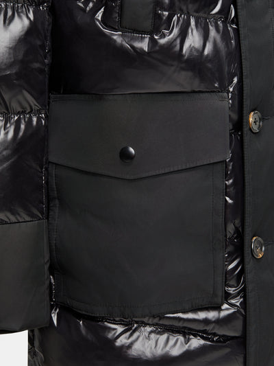 黒のロングジャケット、ヒーター付き