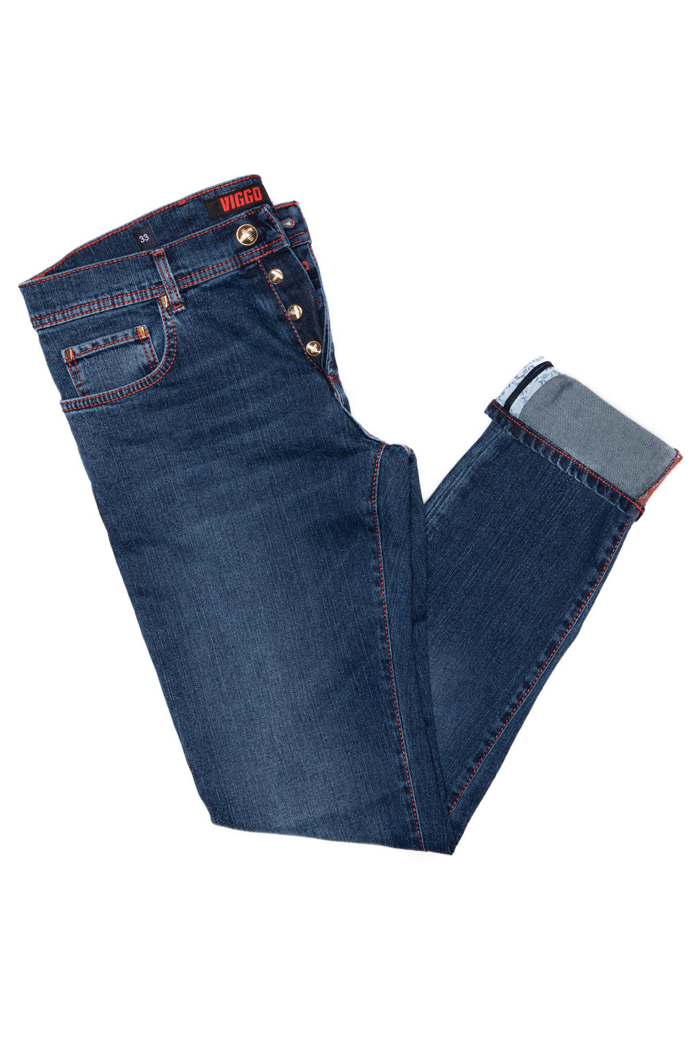 Slim fit pink blue jeans