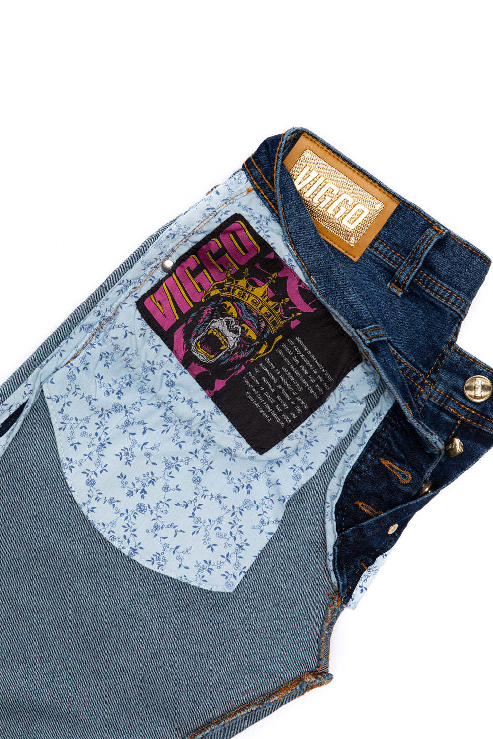 Jeans albastri slim fit monkey gold