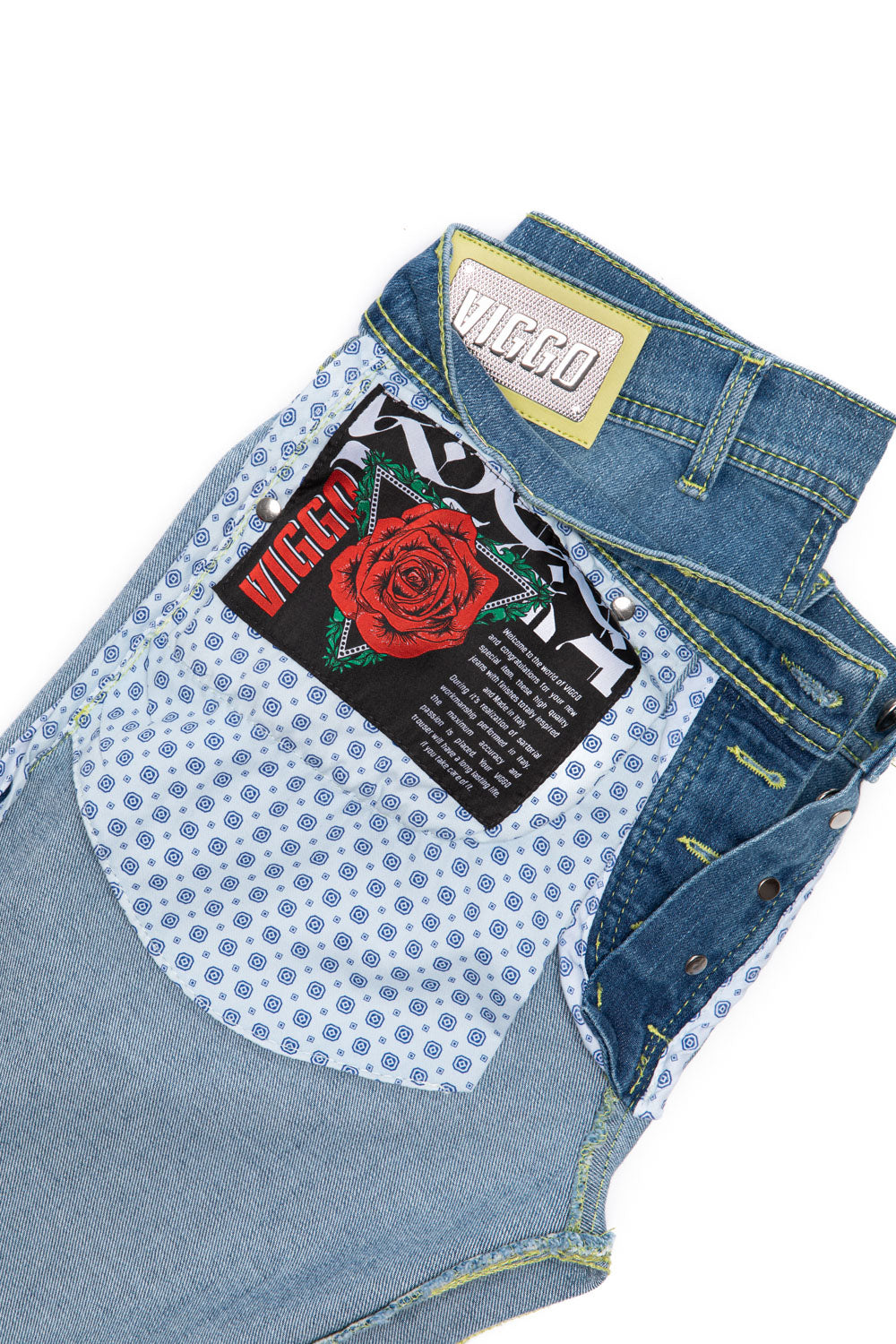 Jeans bleu slim fit rose