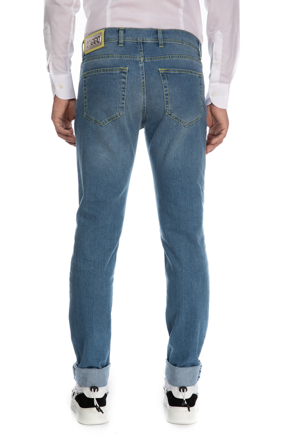 Jeans bleu slim fit rose