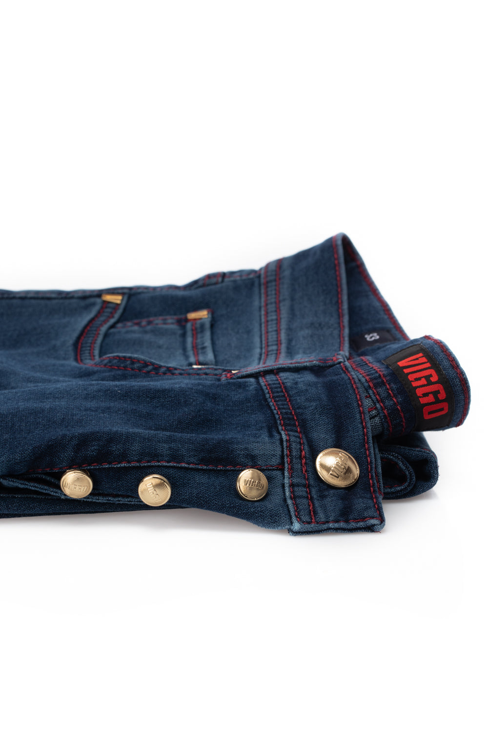 Jeans albastri slim fit rose gold