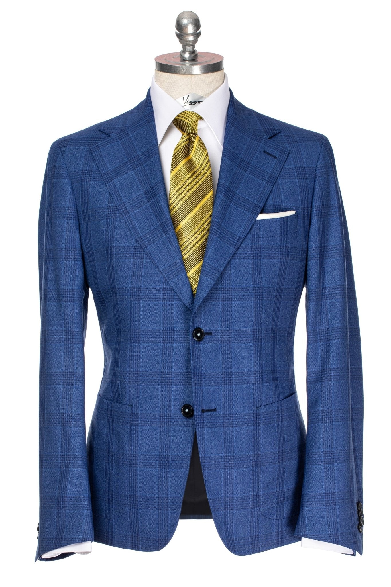 Cravata din matase galbena cu textura si dungi - Viggo