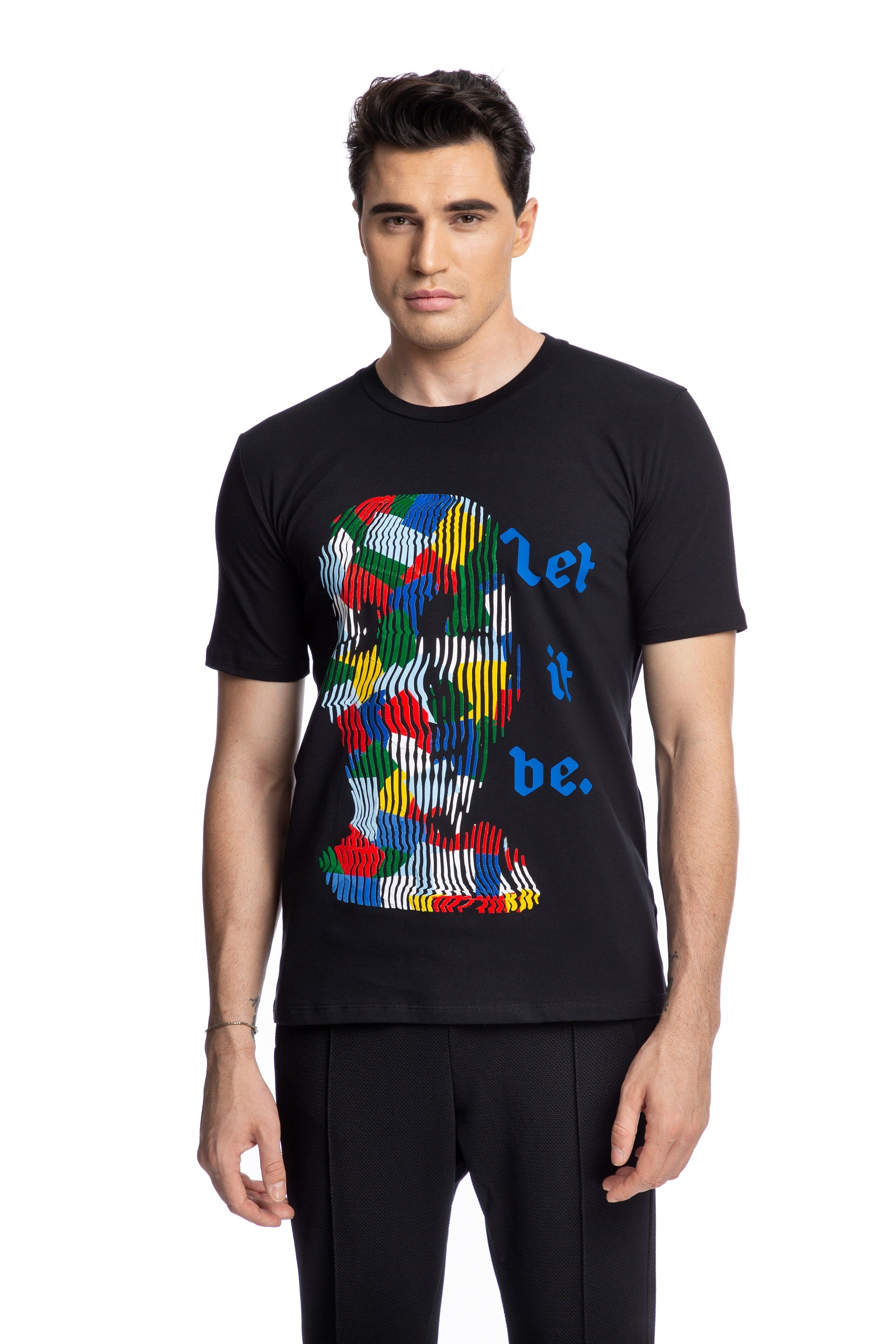 T-shirt con stampa riciclata Let It Be