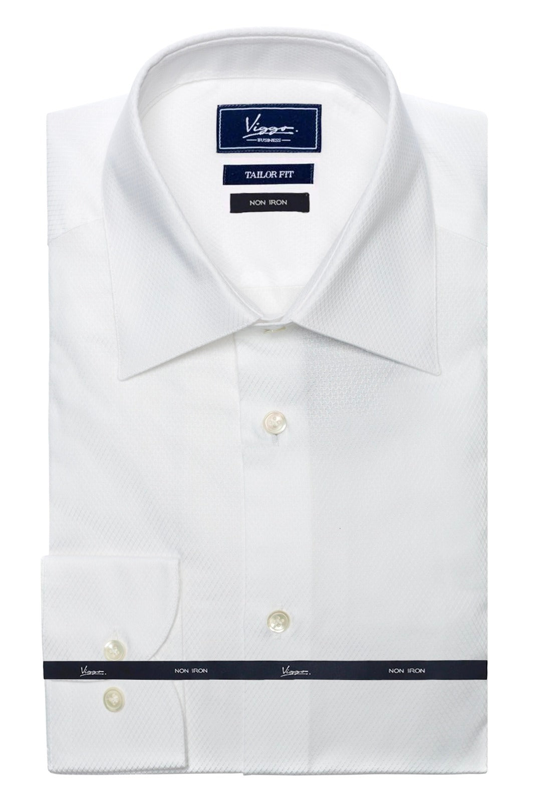 White non-iron textured shirt