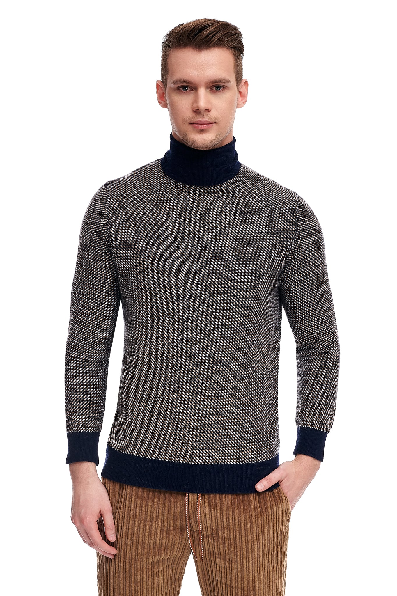 Neck Sweater With Alpaca Wool