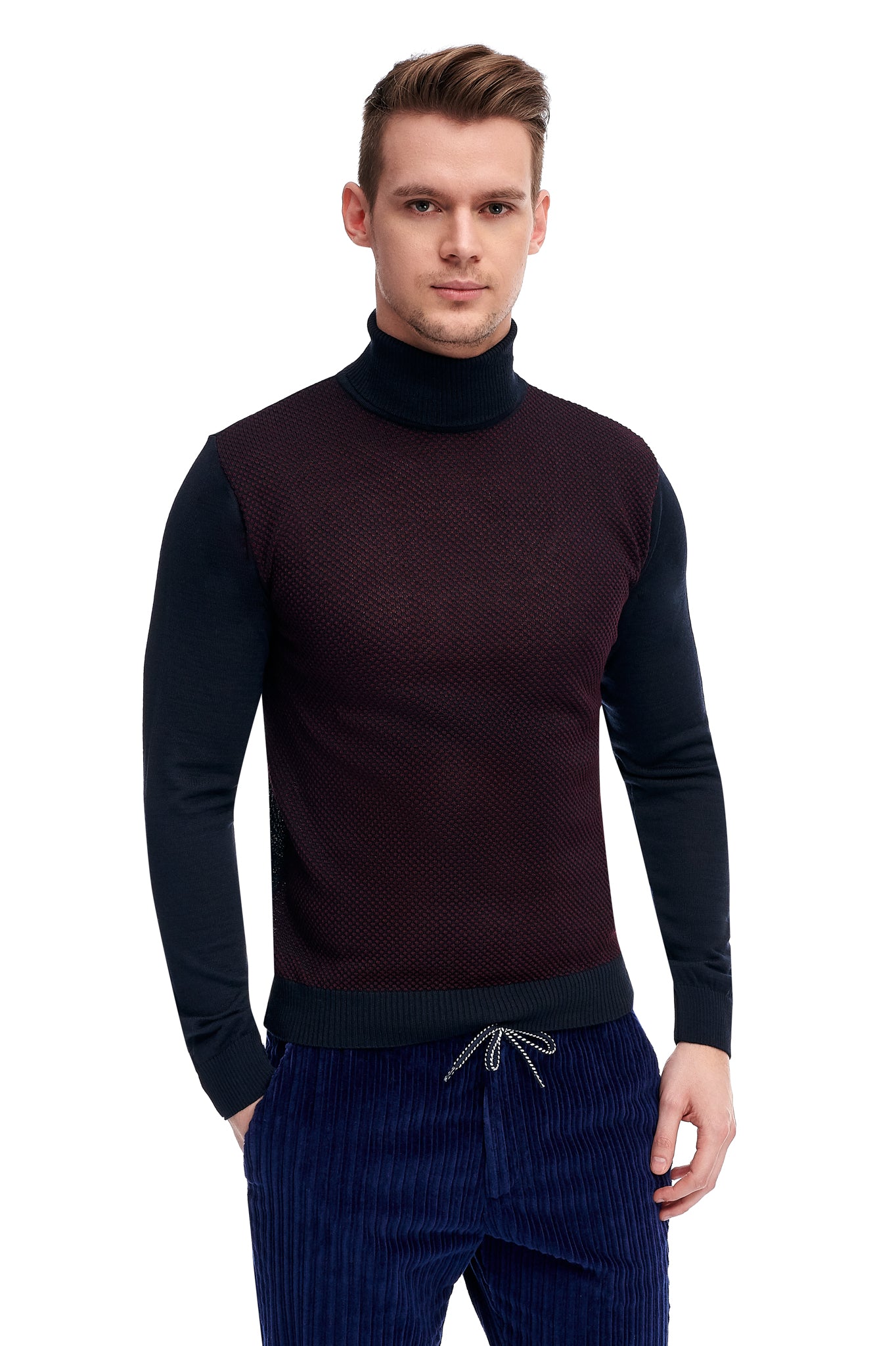 Navy Sweater With Wool