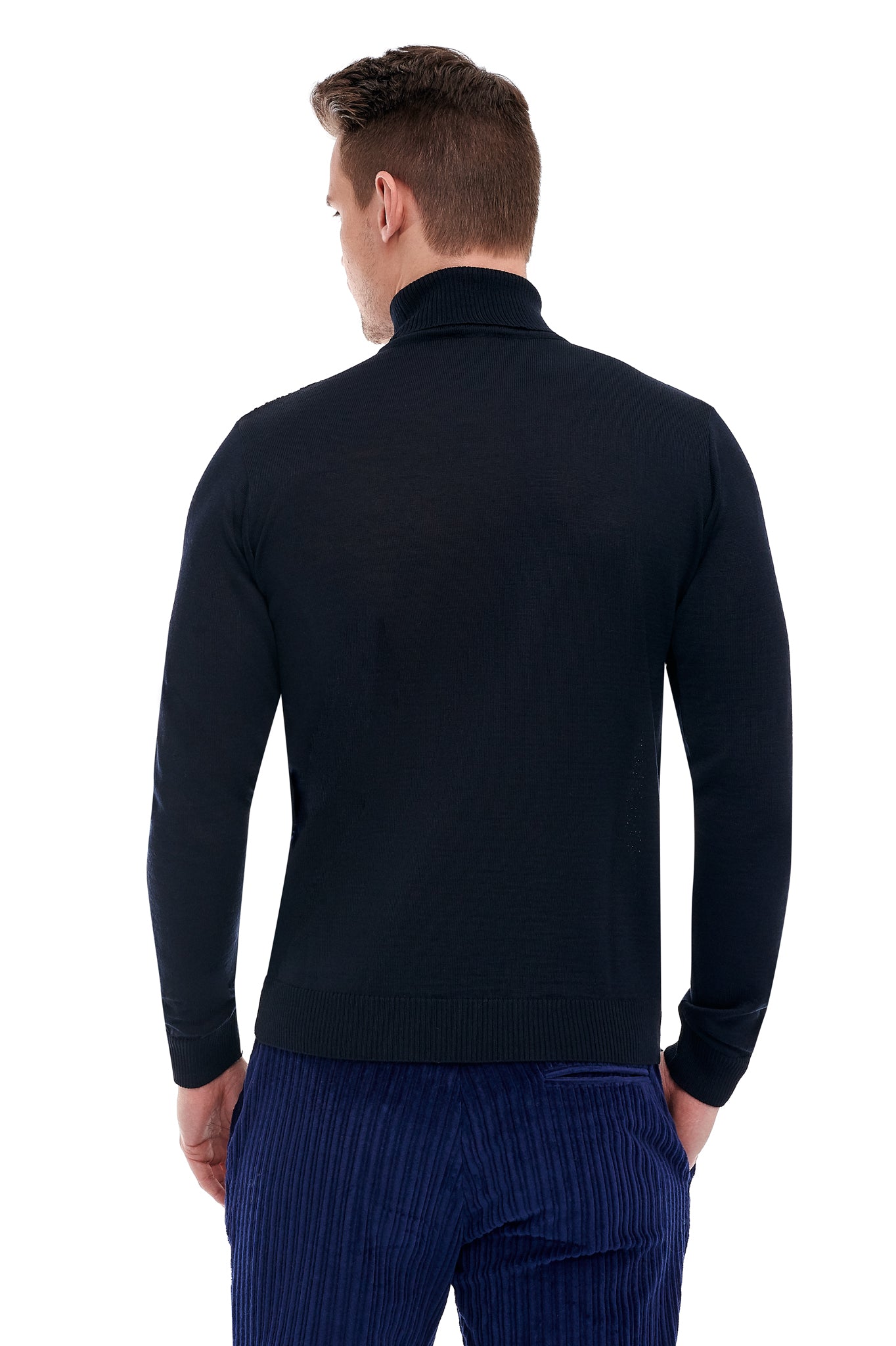 Navy Sweater With Wool