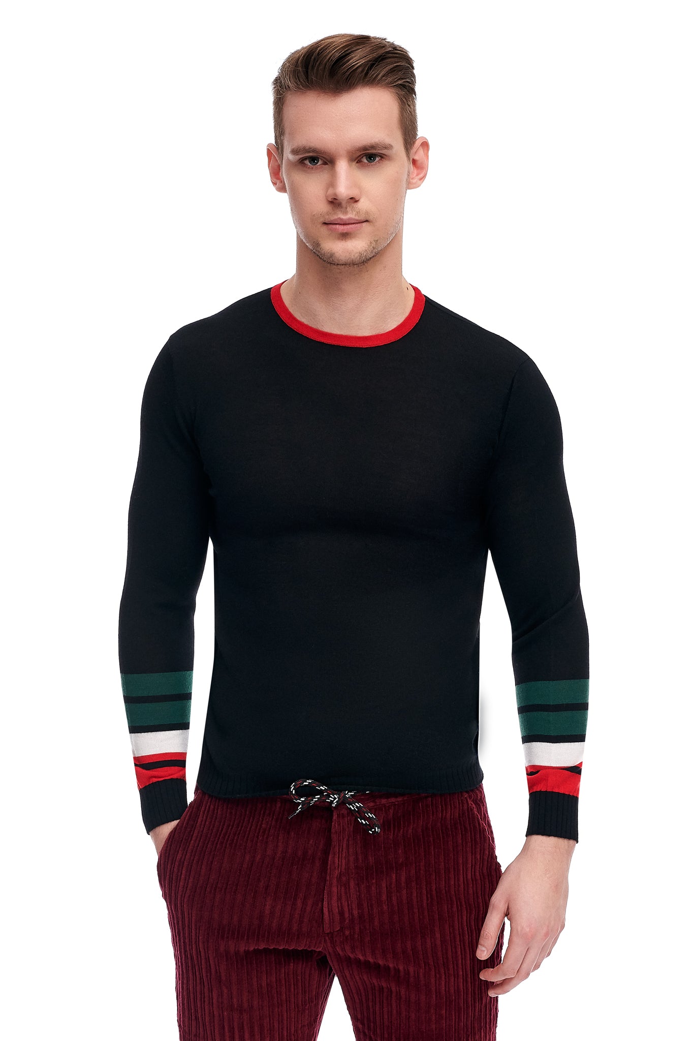 Fine Black Wool And Cashmere Sweater