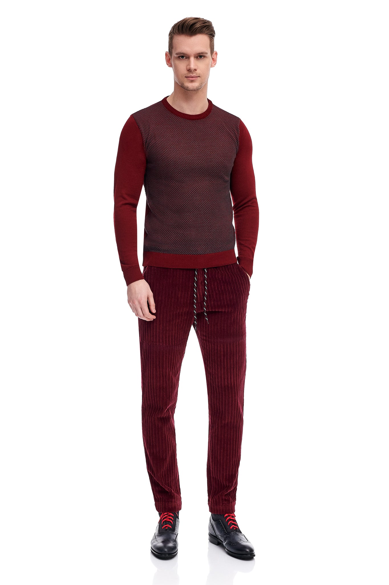 Pullover Bordeaux Din Lana