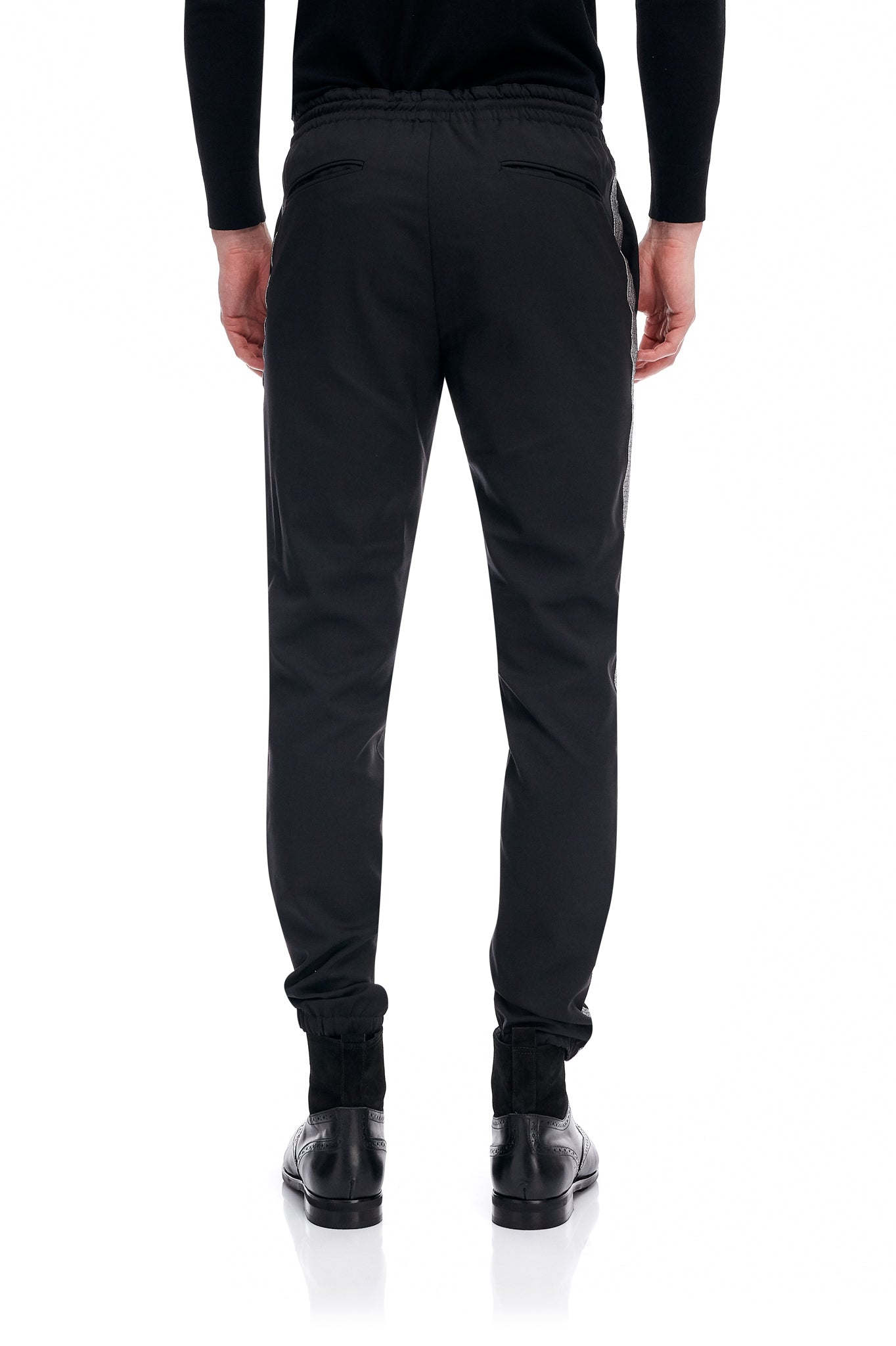 Black virgin wool trousers