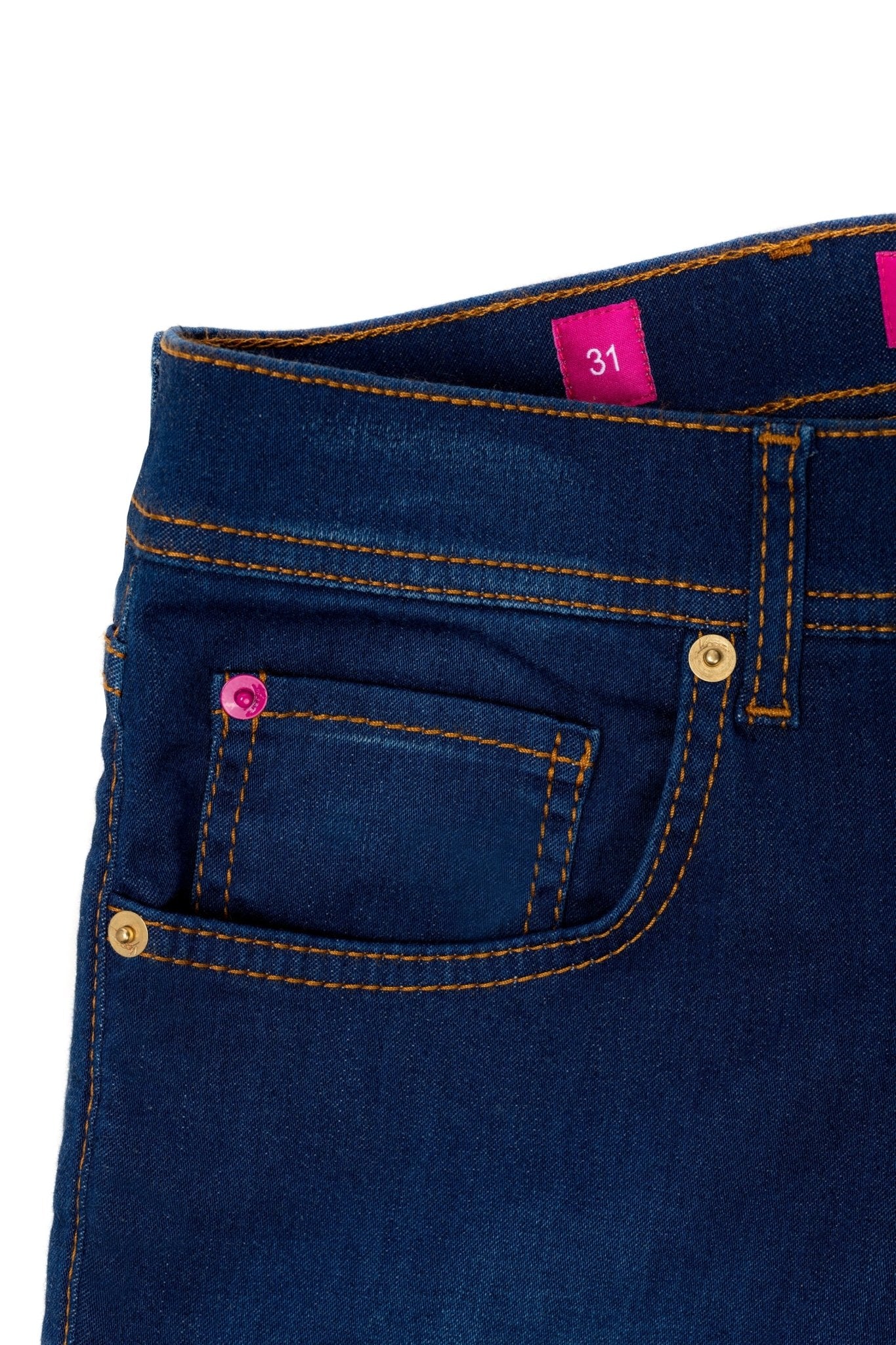 Blugi Albastri Prespalati Cusatura Maro - Viggo