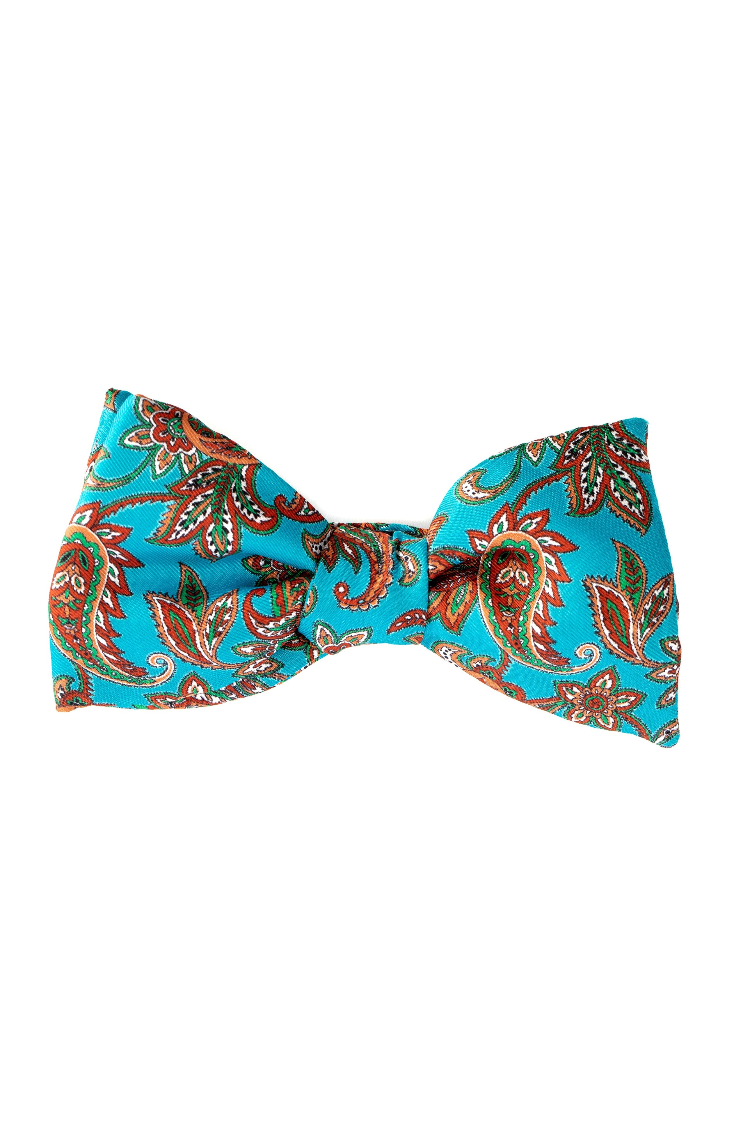 Turquoise Paisley Pattern Bow Tie