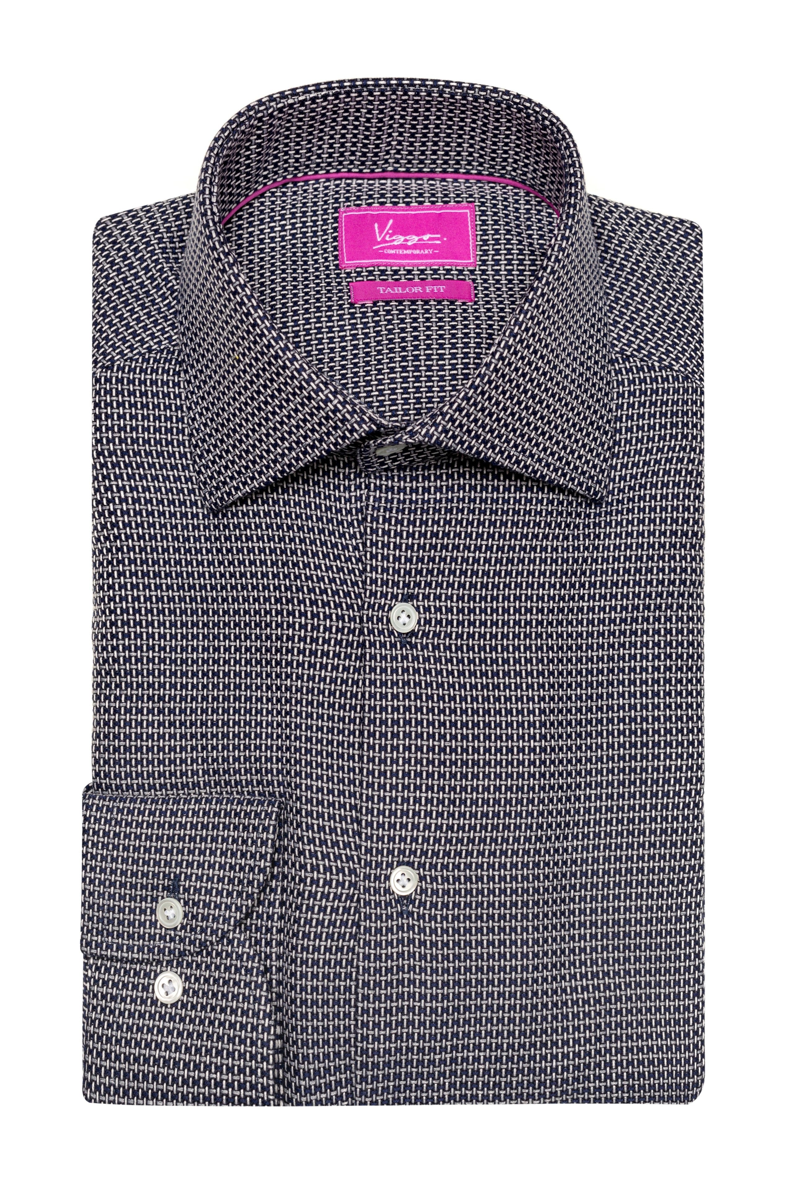 Camicia blu con bianco