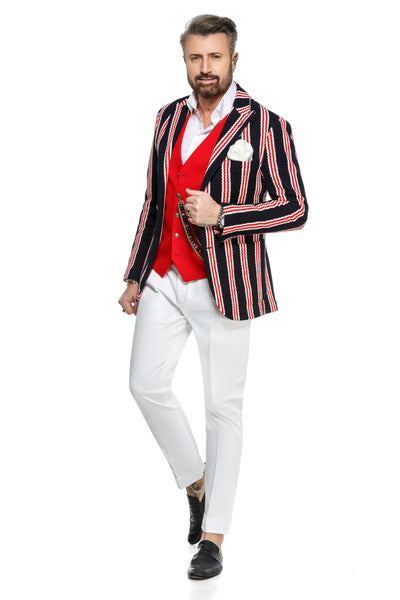 Jacket with red stripes, slim fit