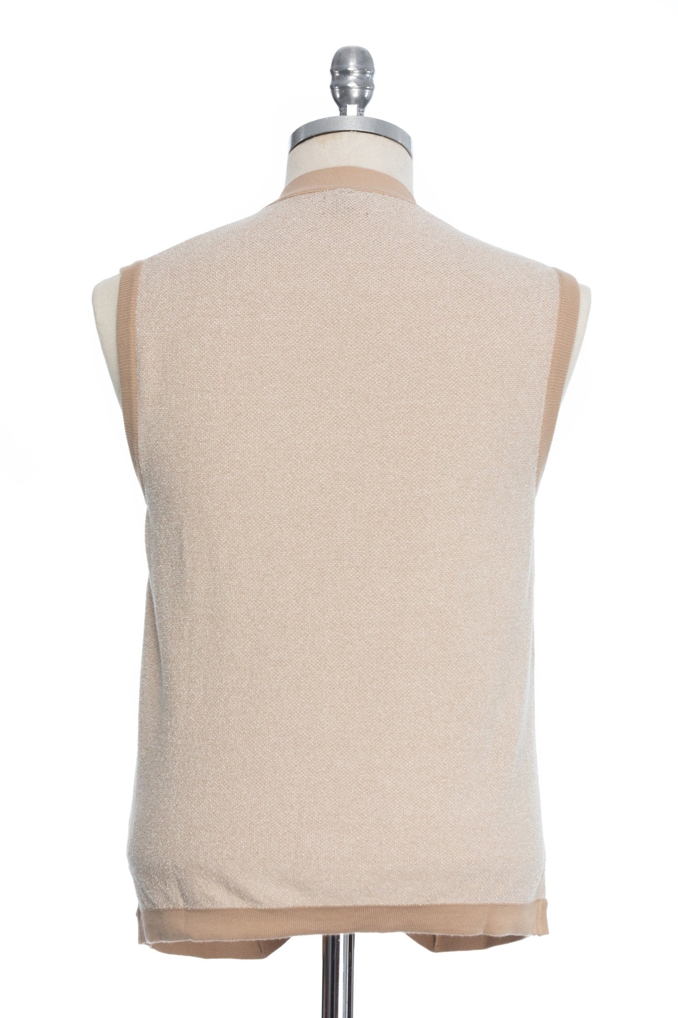 Vesta Casual Bej Pepit Texturata Cu Nasturi - Viggo