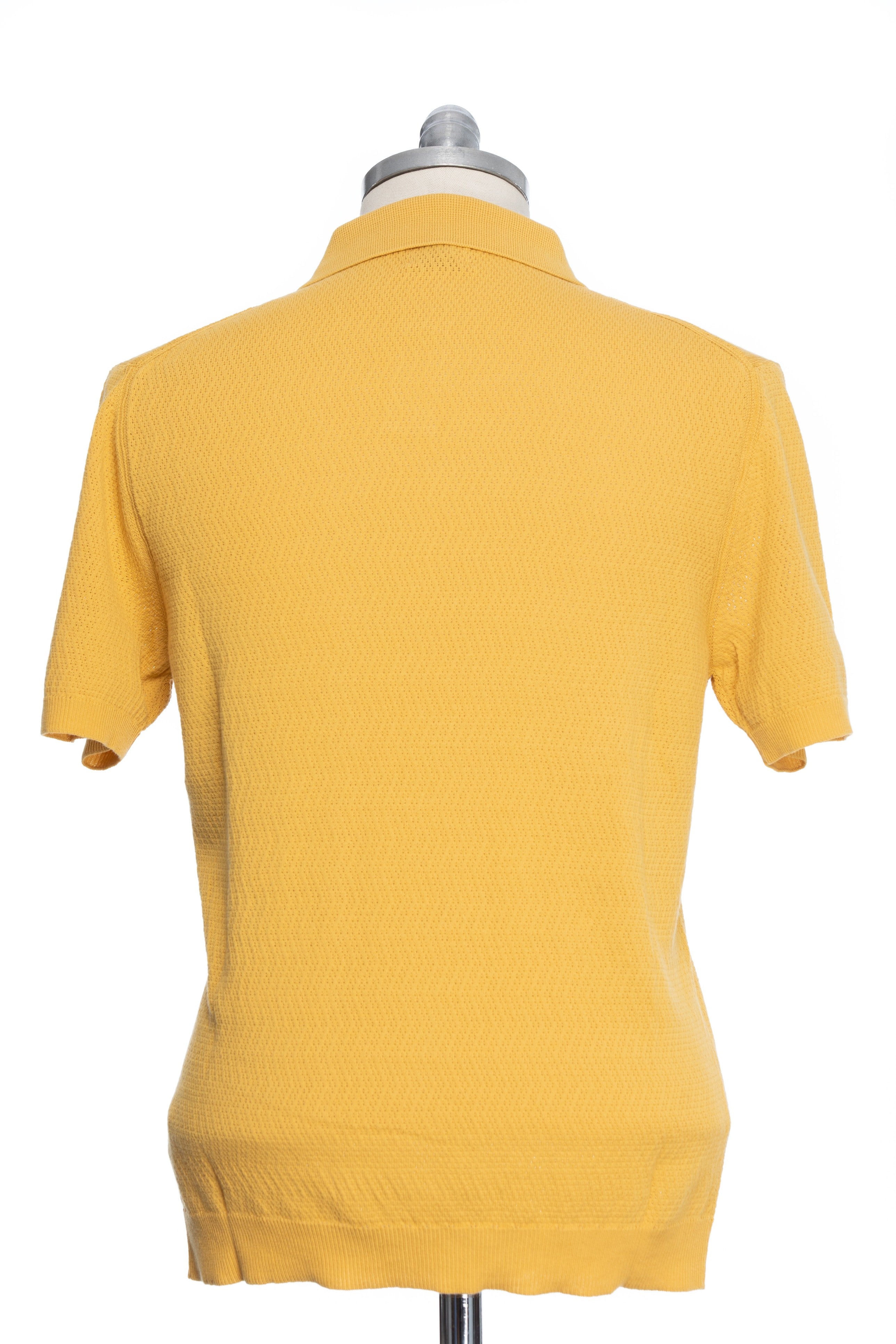 Yellow Casual T-Shirt With Polo Collar