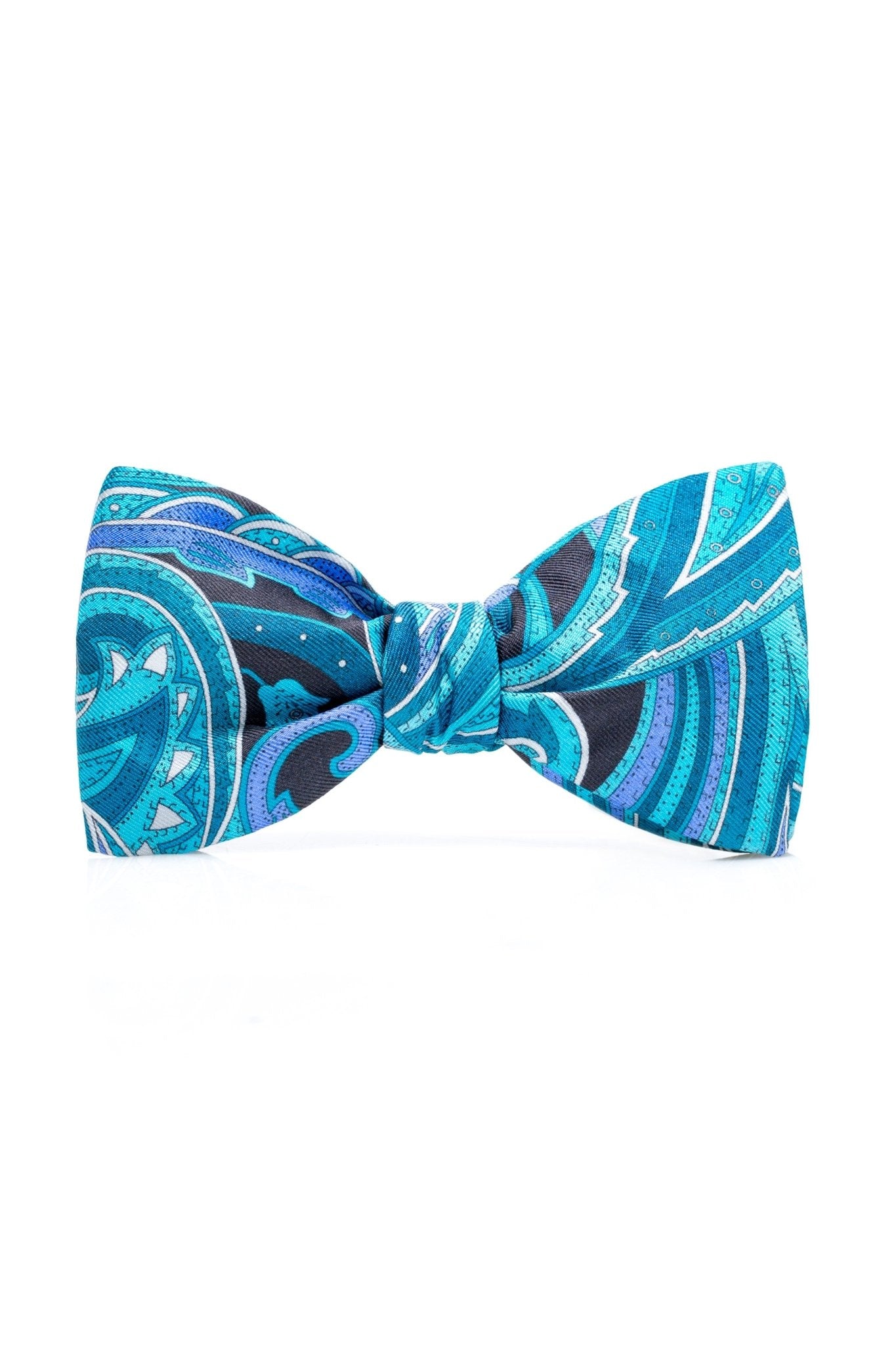 Picton Blue Paisley Bow Tie - Viggo