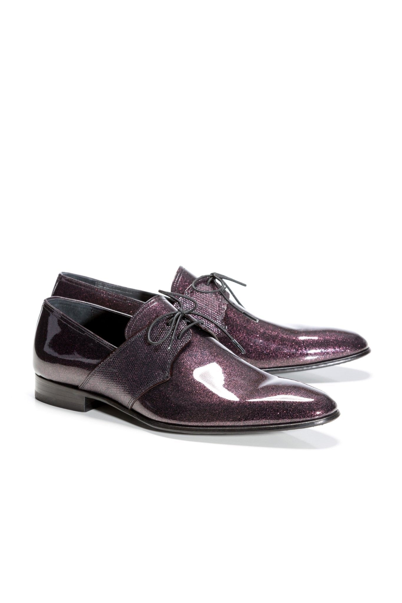 Pantofi Bordo Smoking Glitter - Viggo