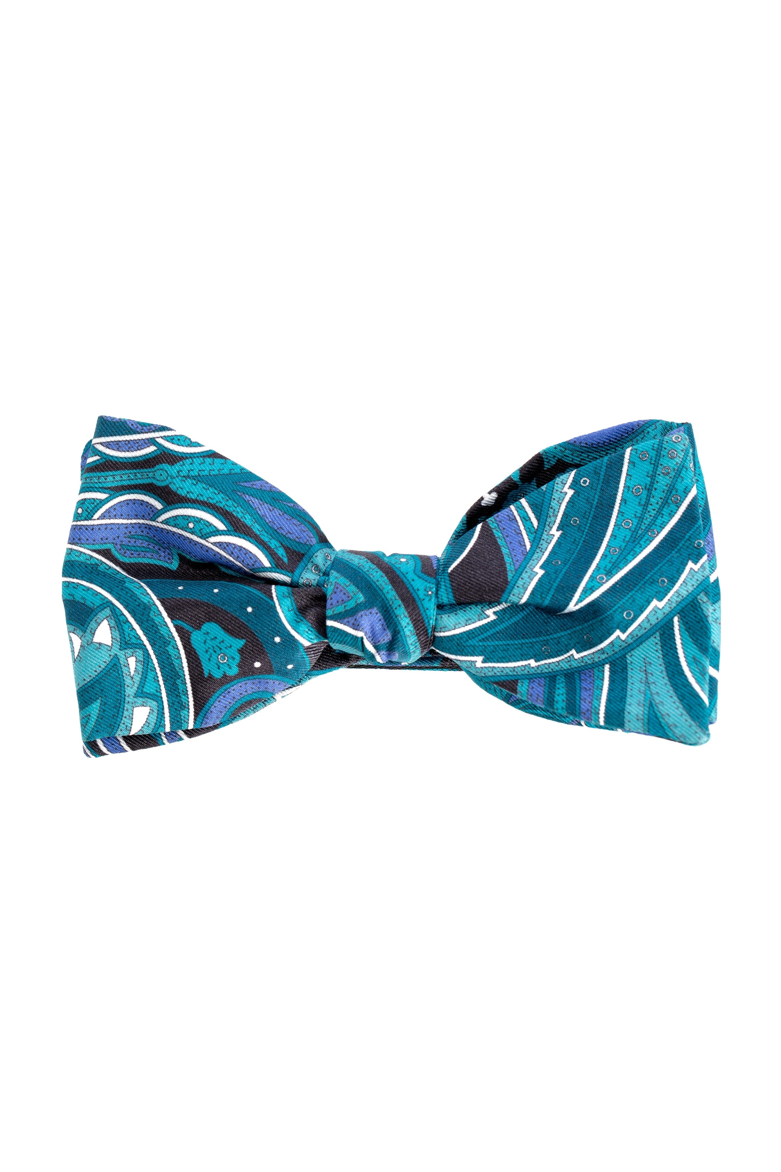 抽象的なパターンの青い蝶ネクタイ