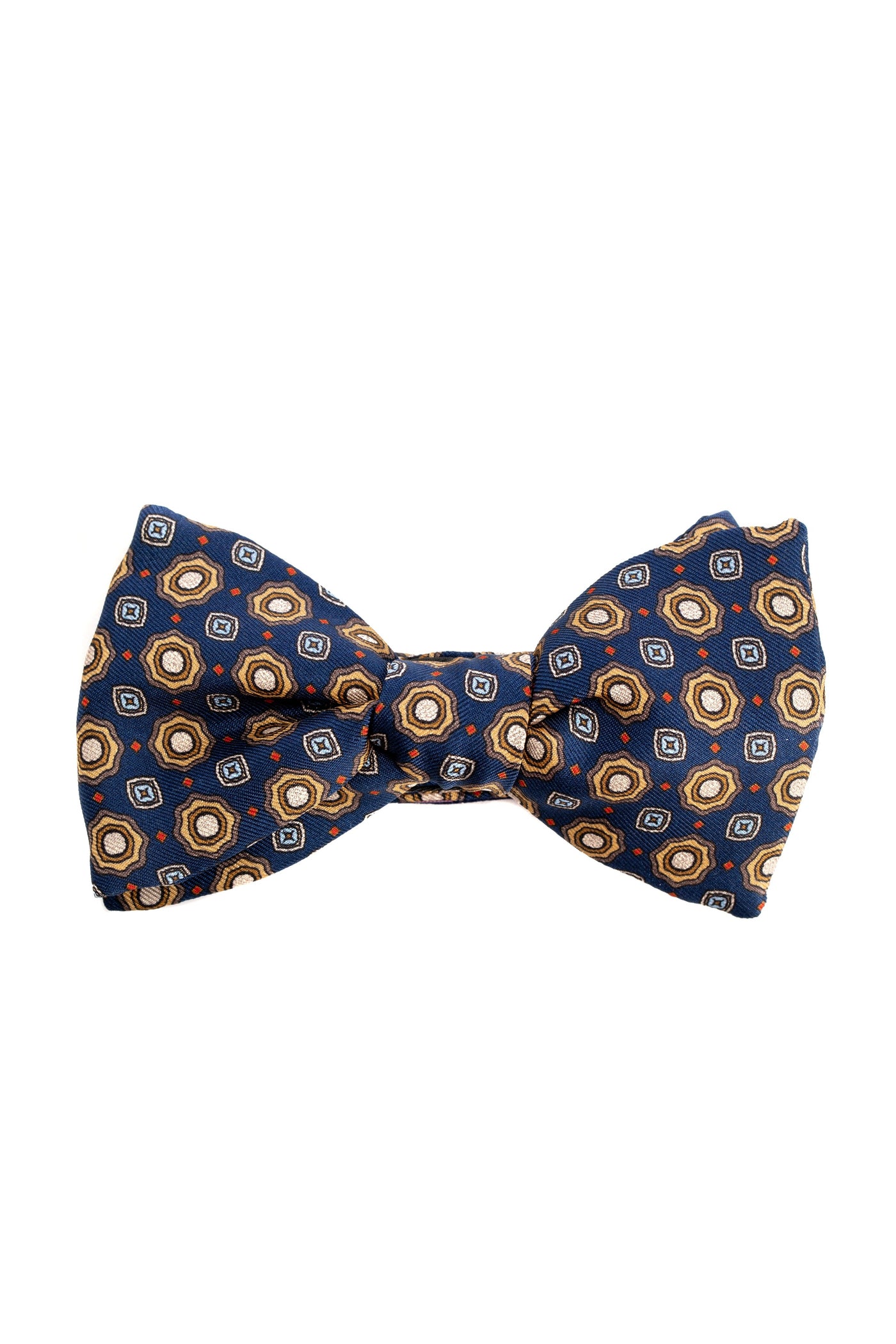 Navy blue bow tie with pattern
