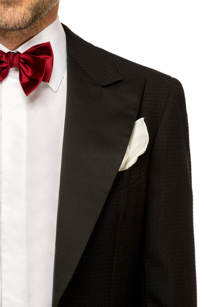 Black tie textured tuxedo jacket